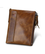 Шкіряний чоловічий гаманець RFID коричневий