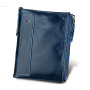 Кожаный мужской кошелек RFID синий