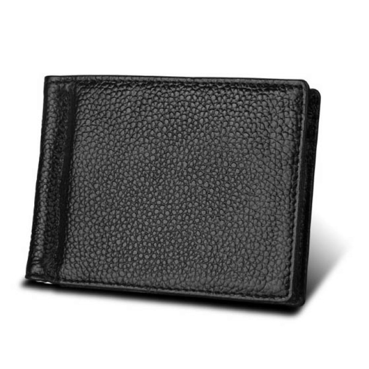 Мужской кошелек RFID с зажимом для купюр коричневый