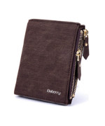 Чоловічий гаманець з еко-шкіри Baborry FQB-07 коричневий