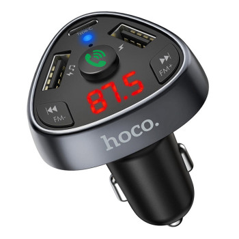 Автомобильный FM-модулятор (трансмиттер) и зарядное устройство Hoco E51 Bluetooth MP3, Black