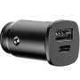 Автомобильное зарядное устройство Baseus CCALL-AS01 5A 30W 1USB 1Type-C, Black