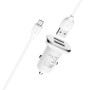 Автомобильное зарядное устройство для Borofone BZ12 2USB 2.4A кабель microUSB 2.4A, White