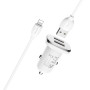 Автомобильное зарядное устройство для Borofone BZ12 2USB 2.4A кабель Lightning 2.4A, White