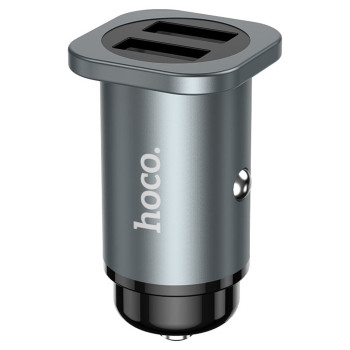 Автомобільний зарядний пристрій Hoco NZ4 2USB 2.4A Micro-USB, Gray