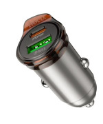 Автомобильное зарядное устройство для Hoco NZ16A PD25W / QC3.0 (1 USB / 1 Type-C) без кабеля, Black