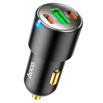 Автомобильное зарядное устройство HOCO NZ6 PD45W+QC3.0 (2Type-C/1USB/3A), Black