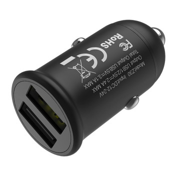 Aвтомобильное зарядное устройство Hoco Z30 3,1A, 2 USB Black