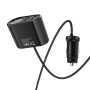 Автомобильное зарядное устройство Hoco Z35A 3 USB 2.4A + гнездо прикуривателя, Black