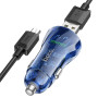 Автомобільний зарядний пристрій HOCO Z47 QC3.0 (2USB/20W) + USB - MicroUSB, Black