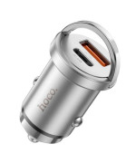 Автомобільний зарядний пристрій для Hoco NZ10 PD45W / QC3.0 ( 1 Type-C / 1 USB ) без кабеля, Steel gray 
