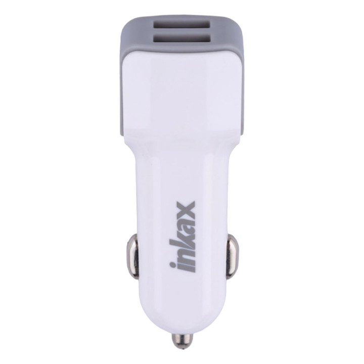 Автомобільний зарядний пристрій Inkax CC-05 2USB 2.4A кабель microUSB 1m, White