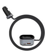 Автомобільний зарядний пристрій XO CC29 2 USB 3A QC3.0 PD + зарядка для AirPods, Black