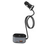 Автомобільний зарядний пристрій XO CC29 2 USB 3A QC3.0 PD + зарядка для AirPods, Black