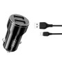 Автомобильное зарядное устройство XO CC48 2 USB 2.4A cable USB-Lightning, Black