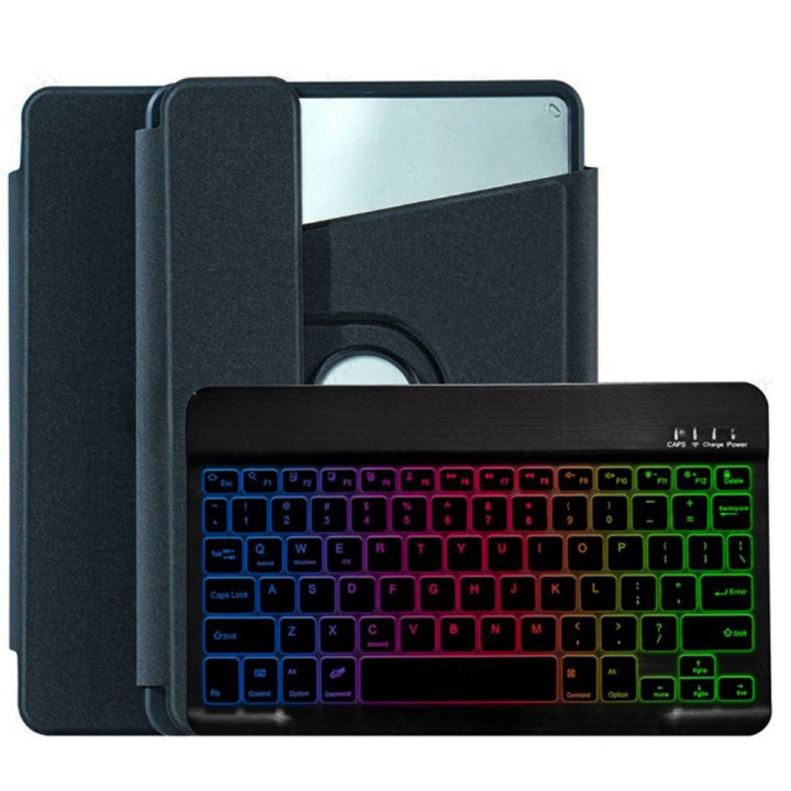 Чохол із Bluetooth - клавіатурою Glass Magnet Flip Cover 360 для Xiaomi Pad 6S Pro з RGB підсвідкою