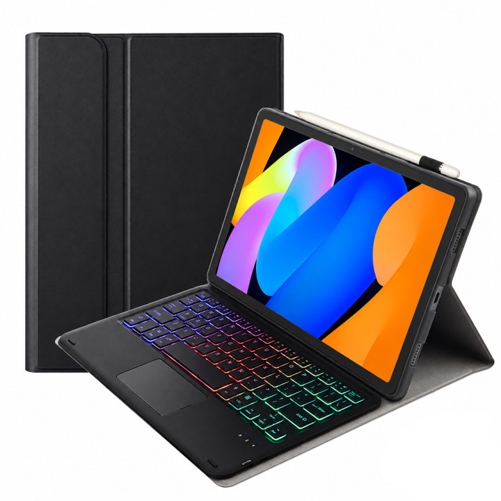 Чехол с Bluetooth - клавиатурой Magnet Flip Cover для Lenovo Yoga Tab 2025 с RGB подсветкой и мышкой