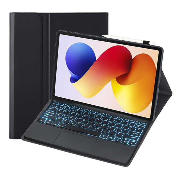 Чехол с Bluetooth – клавиатурой Magnet Flip Cover для Xiaomi Redmi Pad 2 Pro / Poco Pad M1​​ с RGB подсветкой, тачпадом и мышкой