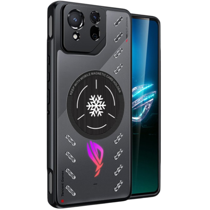 Чохол - накладка Acrylic IceCool Armor для Asus Rog Phone 9 / 9 Pro с металлической пластиной, Black