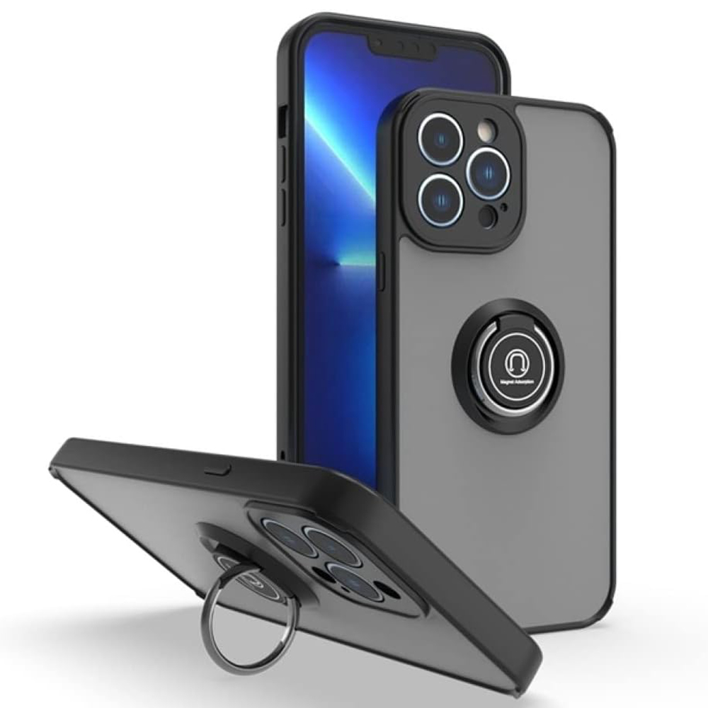 Чохол-накладка TPU Color Matte Ring для iPhone 14 Pro Max чорний