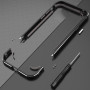 Противоударный чехол накладка Metal Frame для iPhone 16e с защитой на камеру серебряный