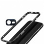 Противоударный чехол накладка Metal Frame для iPhone 16e с защитой на камеру серебряный