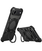 Чехол Metal Bamper для iPhone 17 Air с кольцом – подставкой и защитной рамкой на камеру