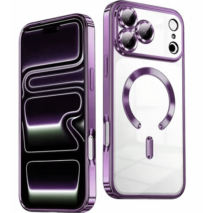 Силиконовый чехол Fashion Shining для iPhone 17 Pro Max с поддержкой беспроводной зарядки