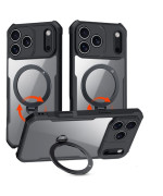 Противоударный чехол XUNDD Ring для iPhone 17 Pro с магнитным кольцом – подставкой, Black