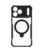 Противоударный чехол XUNDD Ring для iPhone 17 Pro Max с магнитным кольцом – подставкой, Black