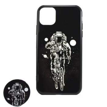Чохол-накладка Space Silicon Case + Popsocket для Apple iPhone 11 Pro
