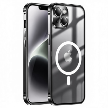 Чохол накладка Metal Glass Ring для iPhone 15​ з металевим кільцем та додатковим захистом на камеру