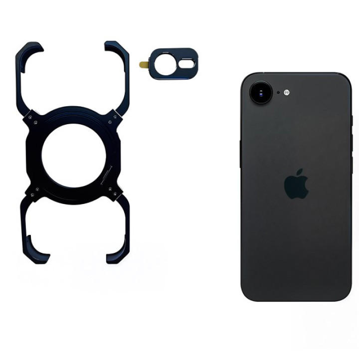 Чохол Metal Bamper Case з магнітним кільцем для iPhone 16e із захистом на камеру