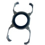 Чехол Metal Bamper with Ring для iPhone 16e / 17e с защитой на камеру серебряный