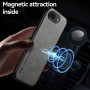 Кожаный чехол - накладка X&E для iPhone 16e с металлической вставкой