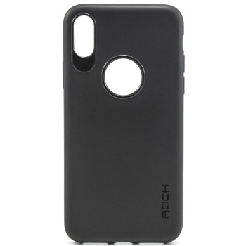 Силиконовый чехол накладка ROCK 0.3mm для Apple iPhone X / XS, Black
