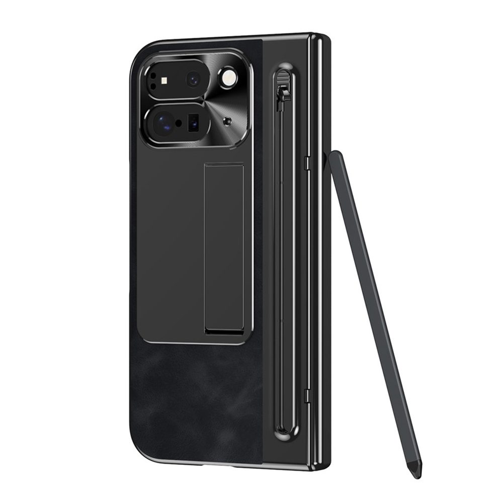 Чохол Vintage Leather Stand для Google Pixel 10 Pro Fold з підставкою та стилусом чорний
