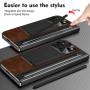 Чехол Vintage Leather Stand для Google Pixel 10 Pro Fold с подставкой и стилусом