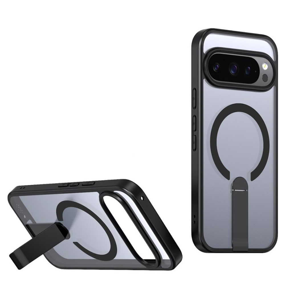 Чехол Color Matte with Metal Stand для Google Pixel 10 Pro XL с поддержкой беспроводной зарядки и выдвижной подставкой черный