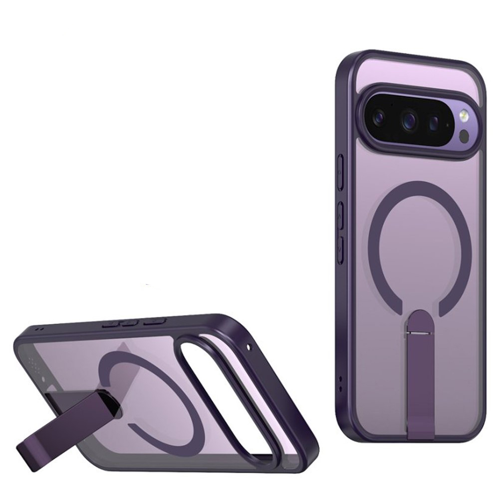 Чехол Color Matte with Metal Stand для Google Pixel 10 Pro XL с поддержкой беспроводной зарядки и выдвижной подставкой фиолетовый