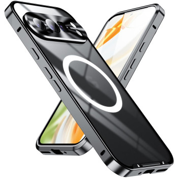 Чехол накладка Metal Glass для Google Pixel 10 Pro XL с металлическим кольцом и дополнительной защитой на камеру