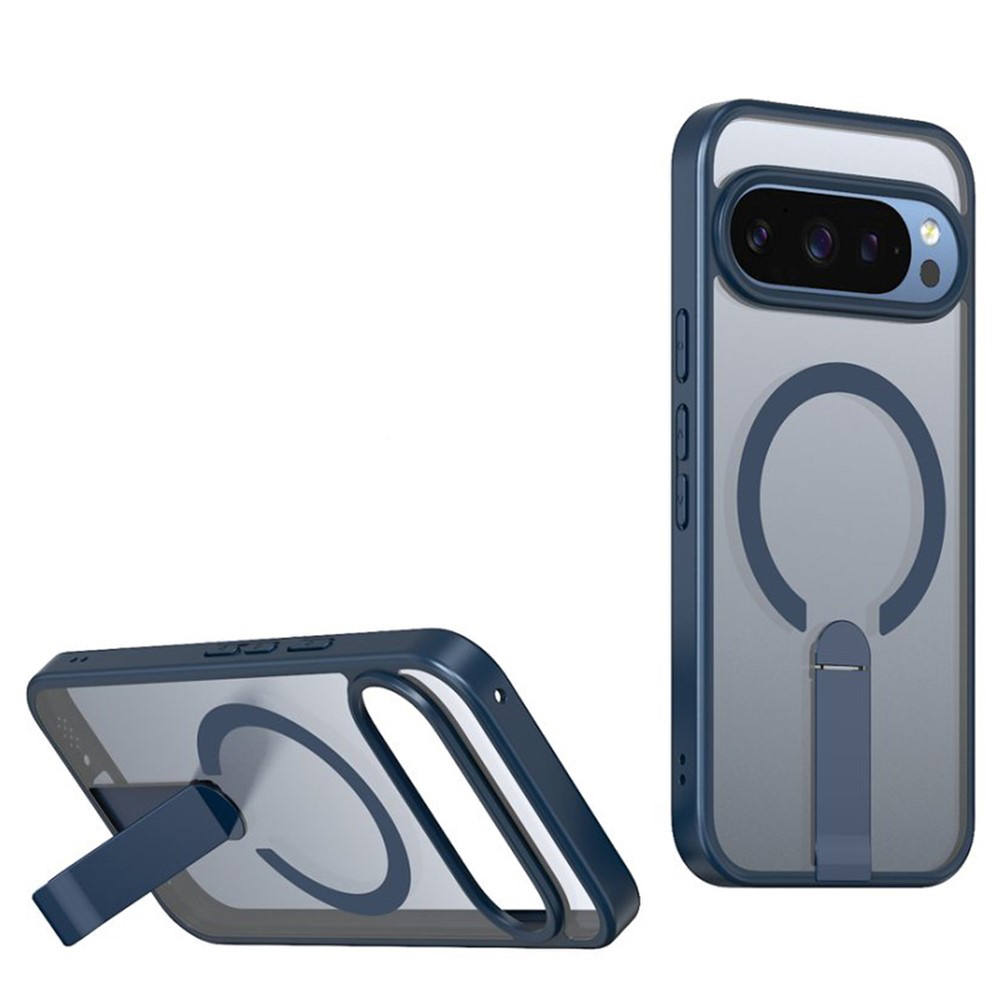 Чехол Color Matte with Metal Stand для Google Pixel 10 / 10 Pro с поддержкой беспроводной зарядки и выдвижной подставкой синий