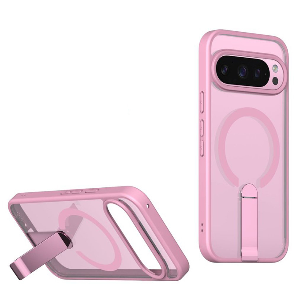 Чехол Color Matte with Metal Stand для Google Pixel 10 / 10 Pro с поддержкой беспроводной зарядки и выдвижной подставкой розовый