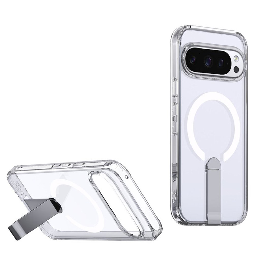 Чехол Color Matte with Metal Stand для Google Pixel 10 / 10 Pro с поддержкой беспроводной зарядки и выдвижной подставкой прозрачный