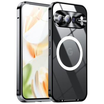 Чохол накладка Metal Glass для Google Pixel 9 Pro з металевим кільцем та додатковим захистом на камеру