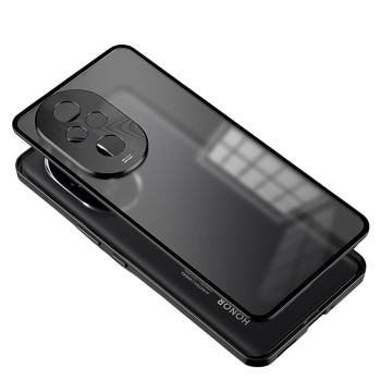 Противоударный чехол Metal Glass для Honor 200 Pro с металлической рамкой на камеру