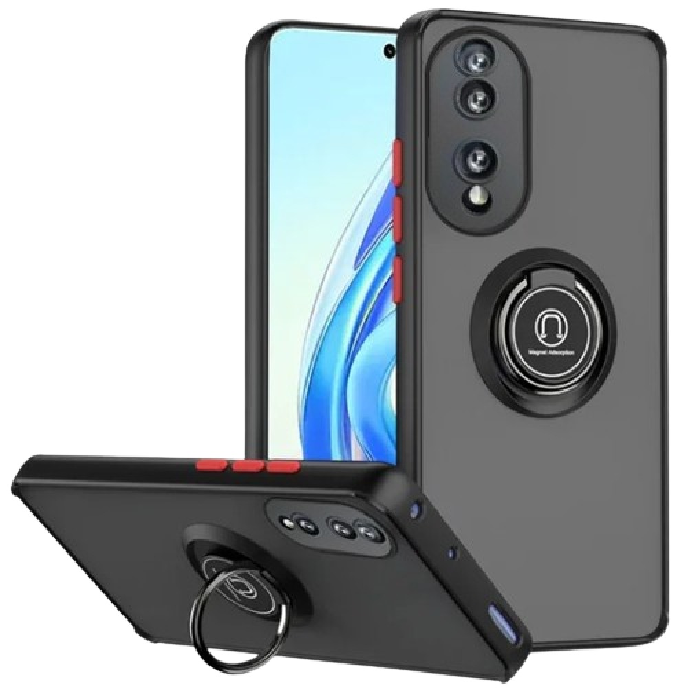 Чехол-накладка TPU Color Matte Ring для Honor 70​​​ черный с красным