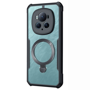 Противоударный чехол XUNDD Texture with Ring для Honor Magic6 Pro с магнитным кольцом – подставкой, Black
