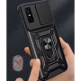 Чехол накладка Ricco Camera Sliding для Infinix GT 30 Pro 5G с металлическим кольцом и защитой камеры черный