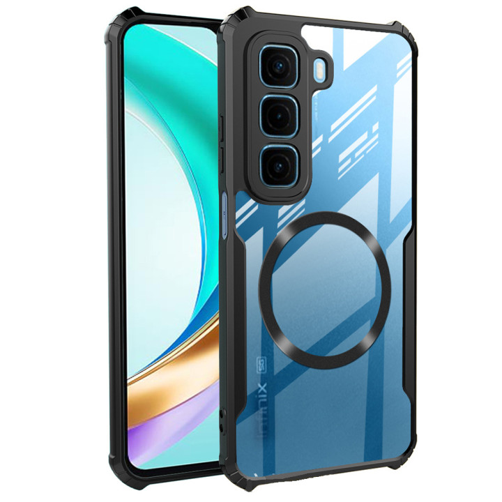 Протиударний чохол - накладка Acryl Armor Ring для Infinix Hot 50 Pro+ 4G, Black
